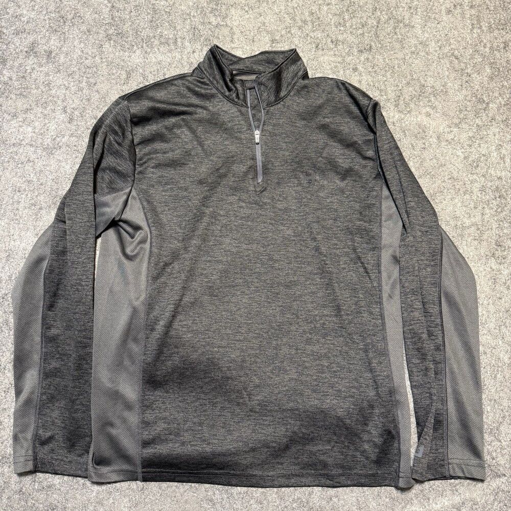 Huk Fishing Shirt Mens Small Gray 1/4 Zip Pullover Performance Mesh Sun Layer